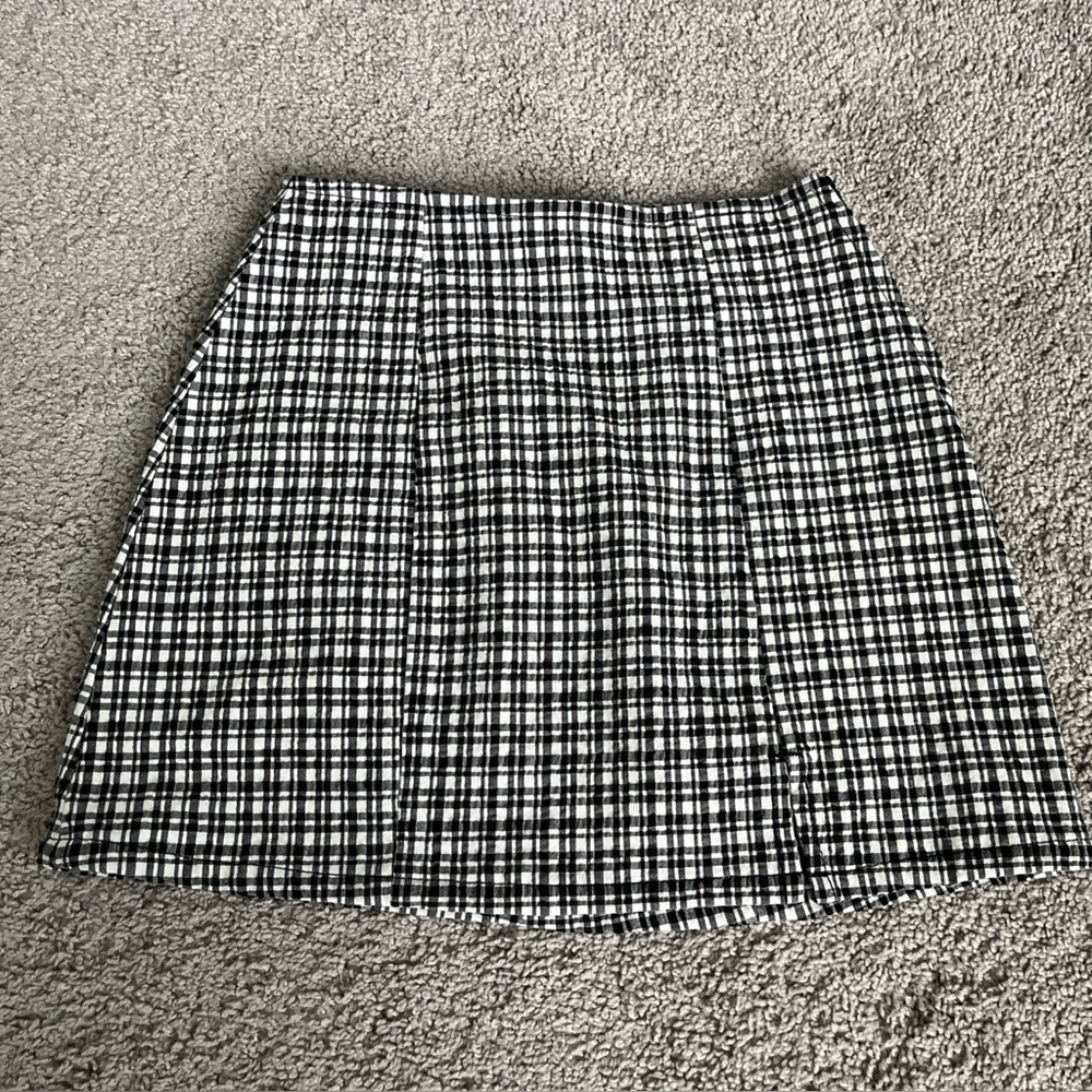 BDG Urban Outfitters Front Slit Side ZIP Plaid Mini Skirt Size XS